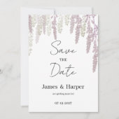 Elegante mauve roze mint groene bloemen Save the D Kaart (Voorkant)