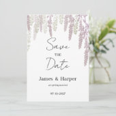 Elegante mauve roze mint groene bloemen Save the D Kaart (Staand voorkant)