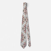 Elegante Mauve Roze Vintage Bloemmotief Stropdas (Voorkant)