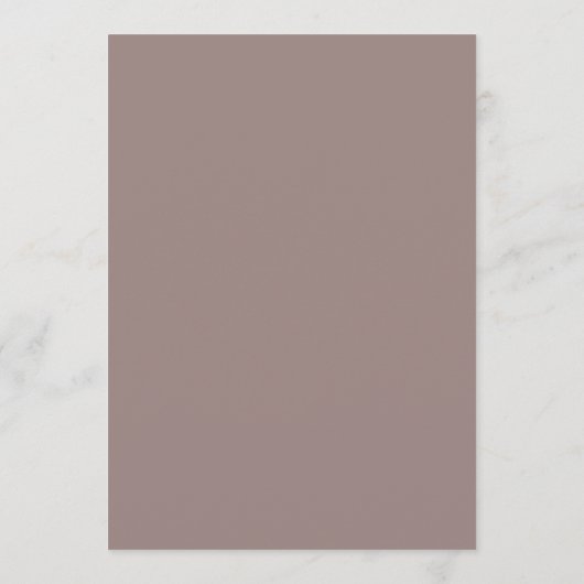 Elegante Mauve Taupe kalligrafie De bruiloft Kaart (Achterkant)