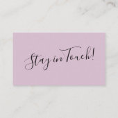 Elegante, Mauve typografie "We hebben bewogen" Kaa Visitekaartje (Achterkant)