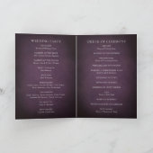 Elegante Maximalistische Paarse Bloemige Bruiloft Programma (Binnen)