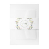Elegante Meadow Bloem Monogram Trouwbuik Band Uitnodigingen Wikkel (Voorkant Voorbeeld)