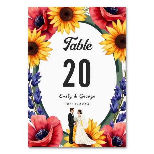 Elegante Meadow Bruid & Bruidegom Zomer Bloemen Hu Kaart (Achterkant)