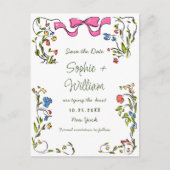 Elegante Meadow Wildflowers Bruiloft Save the Date Briefkaart (Voorkant)
