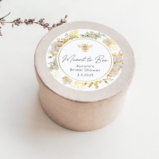 Elegante 'meant to bee' bruiloftsshower ronde sticker