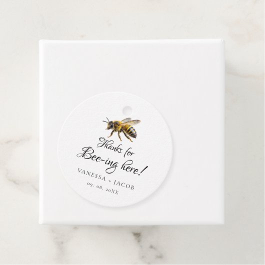 Elegante 'Meant to Bee' huwelijksgunst Bedankjes Labels (In situ)