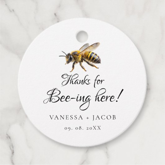 Elegante 'Meant to Bee' huwelijksgunst Bedankjes Labels (Voorkant)