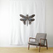 Elegante mechanische libel in Steampunk Splendor Wandkleed (In situ)