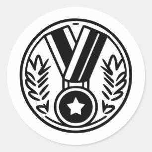 Elegante medaillekunst in minimalistische stijl ronde sticker