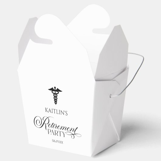 Elegante medische caduceus pensioen partij bedankdoosjes (Geopend)