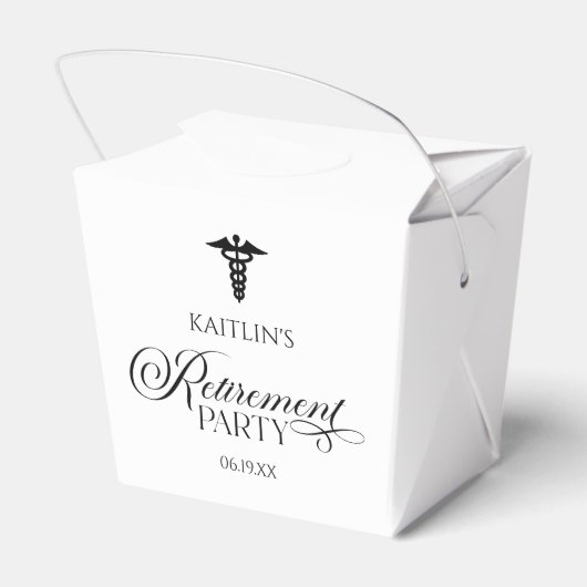 Elegante medische caduceus pensioen partij bedankdoosjes (Achterkant)