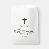 Elegante medische caduceus pensioen partij bedankzakje (Voorkant)