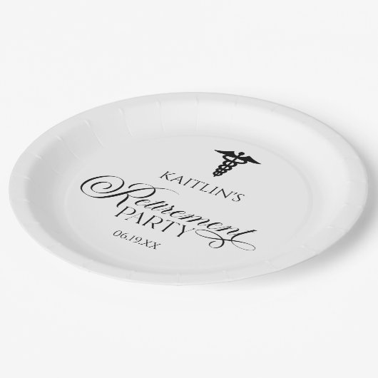 Elegante medische caduceus pensioen partij papieren bordje (Gekanteld)