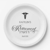 Elegante medische caduceus pensioen partij papieren bordje (Voorkant)
