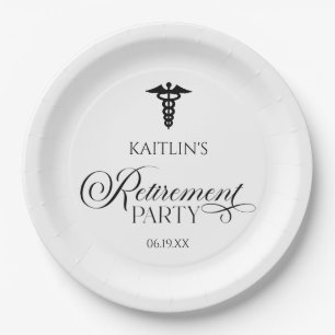 Elegante medische caduceus pensioen partij papieren bordje