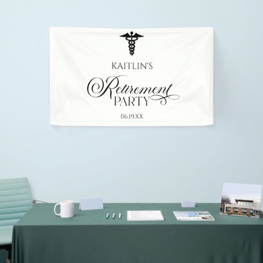 Elegante medische caduceus pensioen partij spandoek (Beurs)