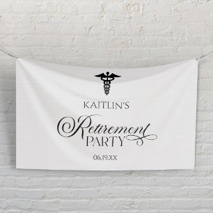 Elegante medische caduceus-pensioenfeest spandoek