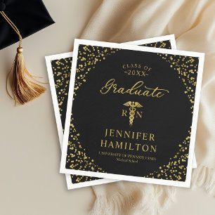 Elegante medische verpleegkundige school afstudeer servet
