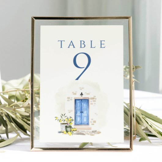 Elegante Mediterraanse Aquarel Bruiloft Kaart