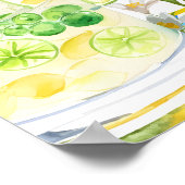 Elegante Mediterraanse citroen bruidsshower welkom Poster (Hoek)