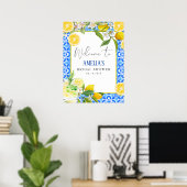 Elegante Mediterraanse citroen bruidsshower welkom Poster (Thuiskantoor)