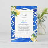 Elegante mediterrane bloemen en citroen Vrijgezell Kaart (Staand voorkant)