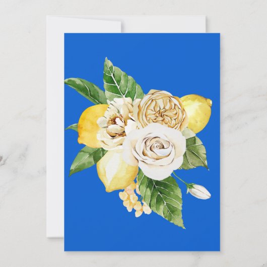 Elegante mediterrane bloemen en citroen Vrijgezell Kaart (Achterkant)