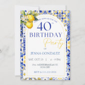 Elegante mediterrane citroen 40e verjaardag kaart (Voorkant)