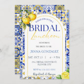 Elegante mediterrane citroen bruids lunch kaart (Voorkant / Achterkant)