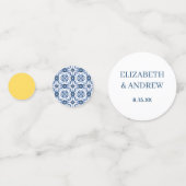 Elegante mediterrane citroen bruiloft confetti (Achterkanten)