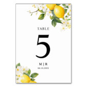 Elegante mediterrane citroen bruiloft kaart (Achterkant)