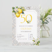 Elegante mediterrane citroen Italiaans 50e verjaar Kaart (Staand voorkant)