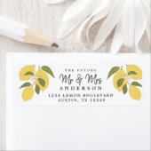 Elegante mediterrane citroen retouradres etiket (Insitu)