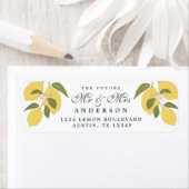 Elegante mediterrane citroen retouradres etiket (Insitu)