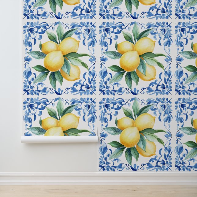 Elegante Mediterrane citrus Behang (Applicatie)