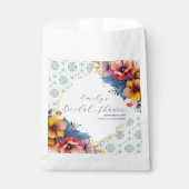 Elegante mediterrane kunst bruidsdouche bedankzakje (Voorkant)