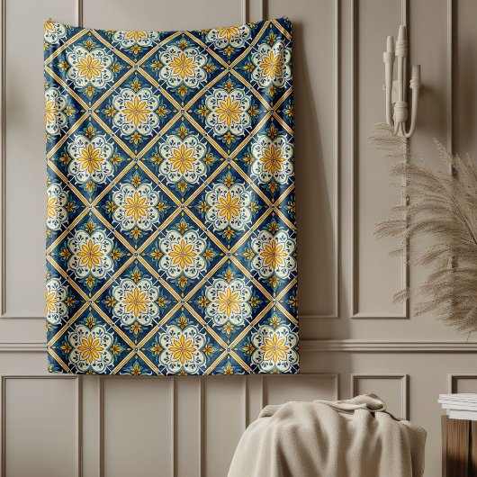 Elegante mediterrane kustgeïnspireerde patronen fleece deken