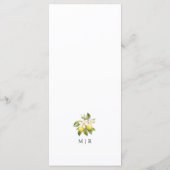 Elegante Mediterrane Lemon Wedding Menu (Achterkant)