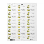 Elegante Mediterrane Lemon Wedding Retouradres Etiket (Full Sheet)