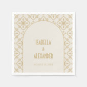 Elegante mediterrane Tegel boogbruiloft Servet (Voorkant)