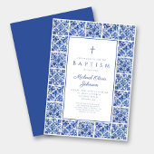 Elegante Mediterrane Tegels Jongensdoop Kaart