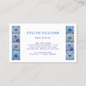 Elegante mediterrane tegels lijst visitekaartje (Achterkant)