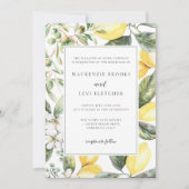 Elegante mediterrane tuin citroen bruiloft kaart (Voorkant)