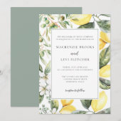 Elegante mediterrane tuin citroen bruiloft kaart (Voorkant / Achterkant)