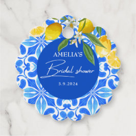 Elegante mediterrene citroen bloemige bruidsdouche bedankjes labels