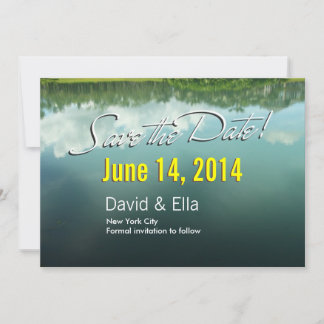 Elegante meer scè̀ne save-the-date aankondiging