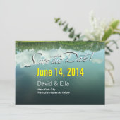 Elegante meer scè̀ne save-the-date-aankondiging save the date (Staand voorkant)