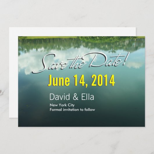 Elegante meer scène Save the Date-aankondiging Save The Date (Voorkant / Achterkant)