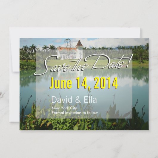 Elegante Meerhuis Save the Date-aankondiging Kaart (Voorkant)